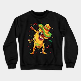 Dabbing Taco Cinco de Mayo Mexican Food Dab Boys Men Crewneck Sweatshirt